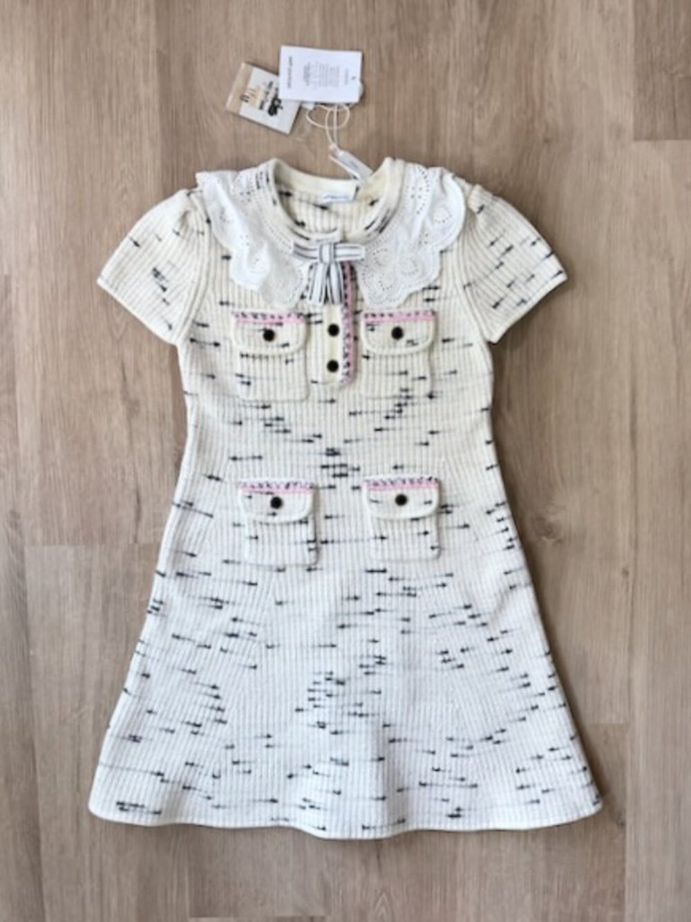 Self-Portrait Kids Ivory Knit Dress 10-12 NWT
